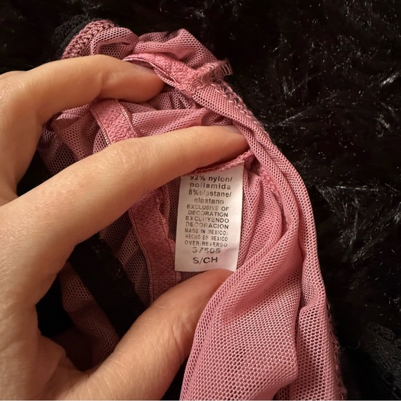 Fairycore Pink and Black Lace Halter Top - Picture 4 of 4